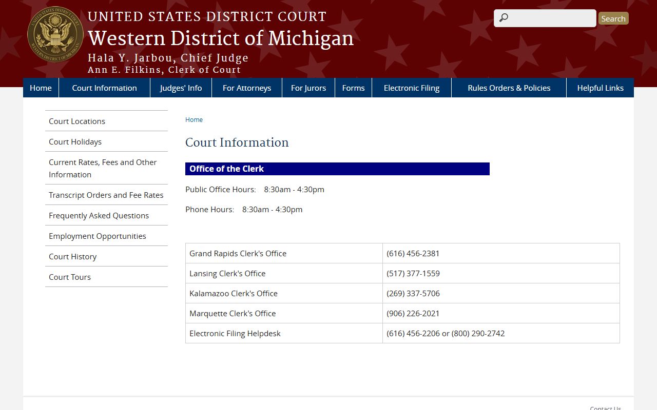Gogebic County arrest records and court charges, Western District of Michigan court information