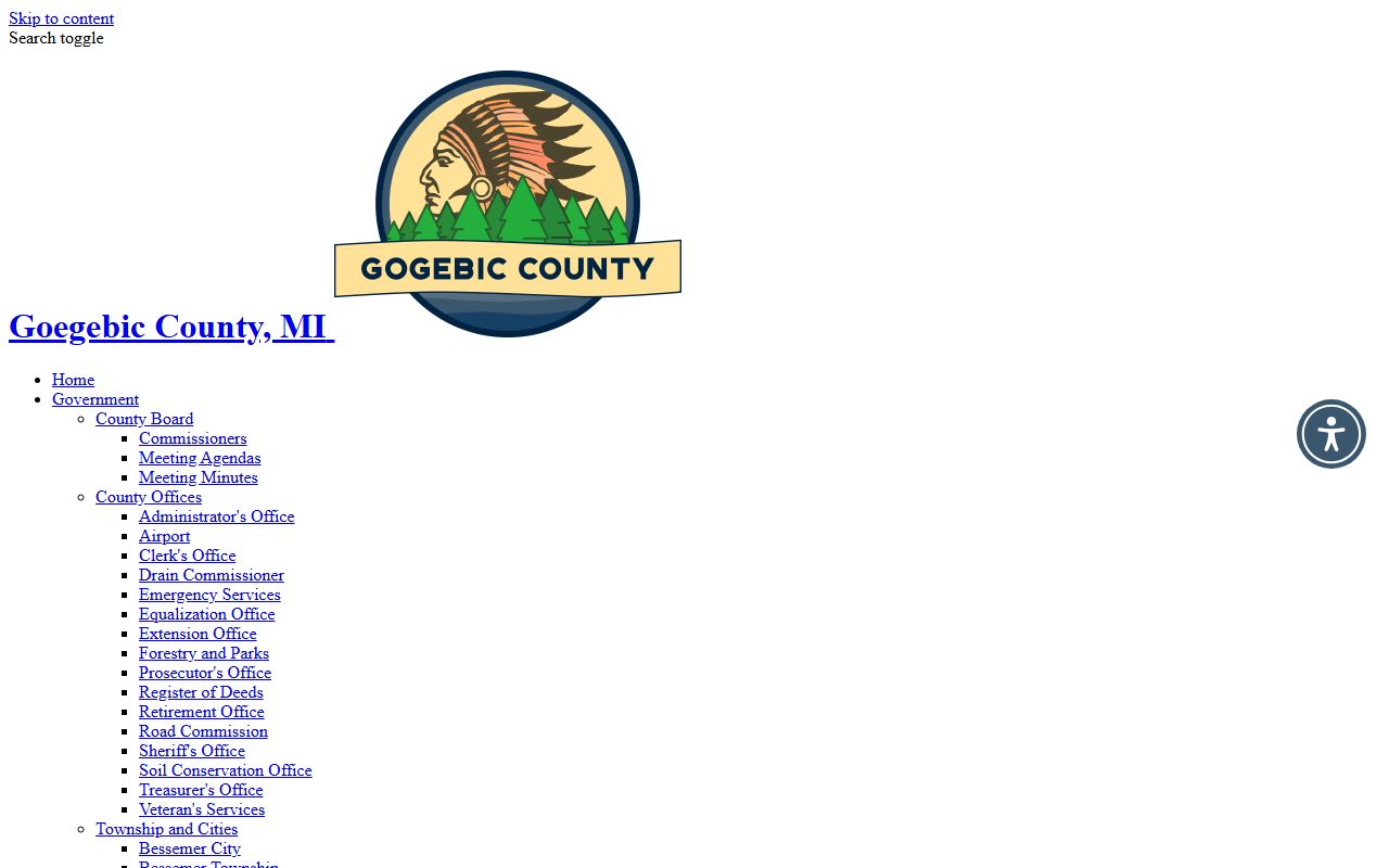 Gogebic County court records juvenile court family division page