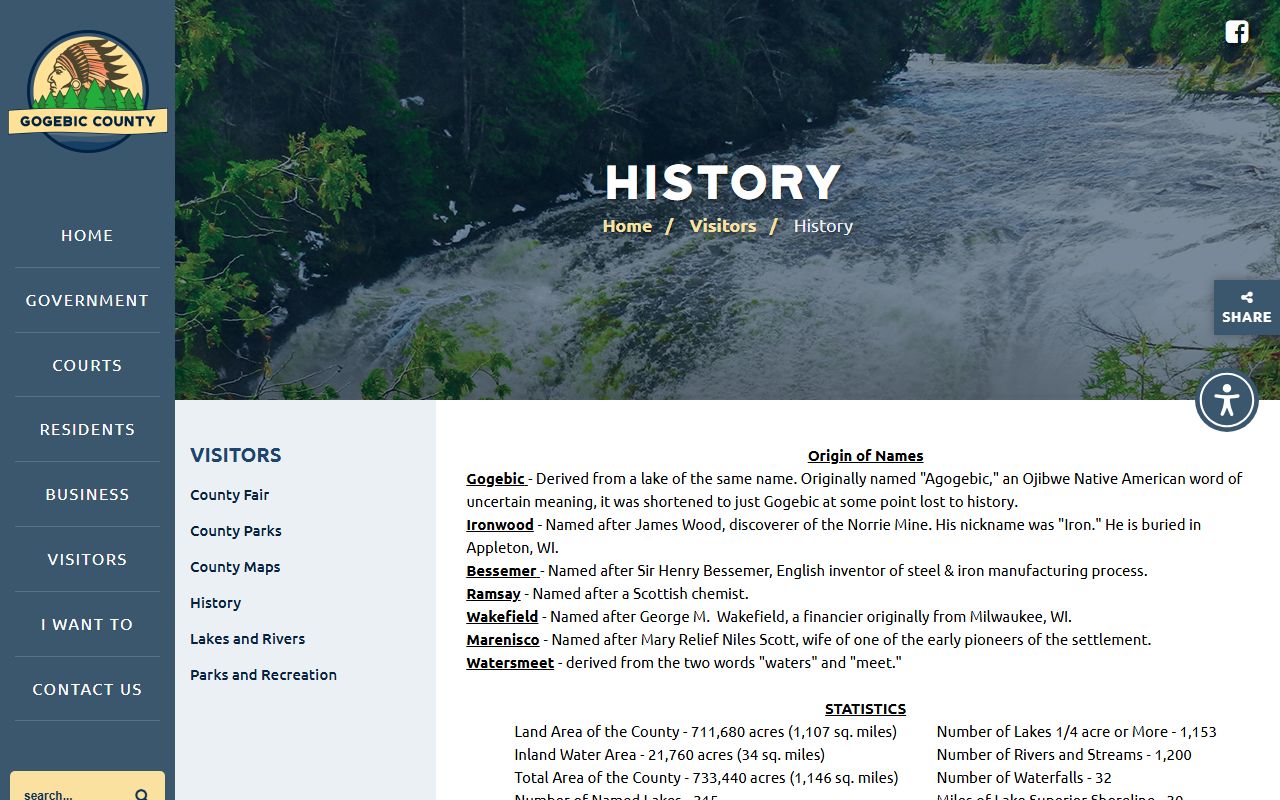 Gogebic County court records and courthouse history on the county history page