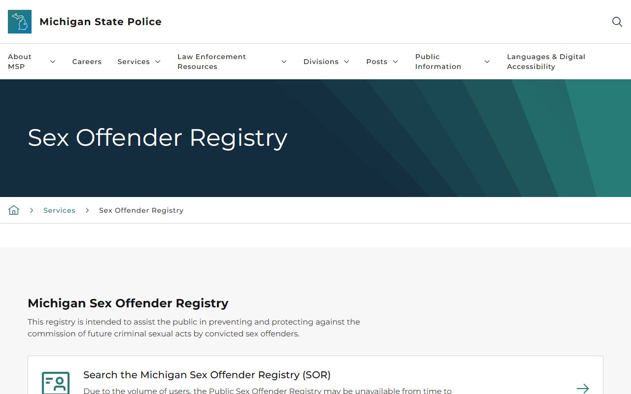 Gogebic County inmate records and Michigan Sex Offender Registry