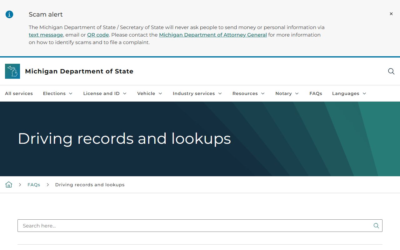 Gogebic County traffic court records driver and vehicle records FAQ