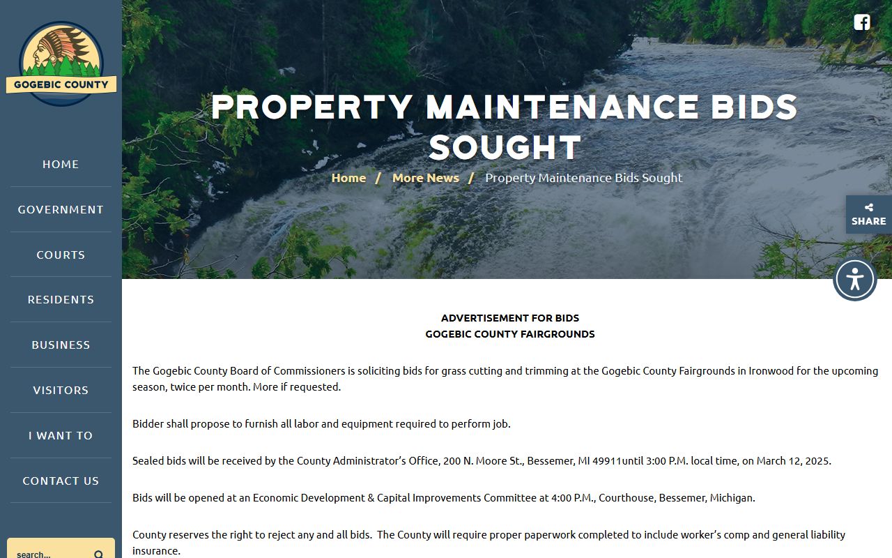 Gogebic County warrant records property maintenance notice